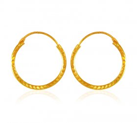 22 Kt Gold Hoop Earrings  ( 22K Gold Hoops )