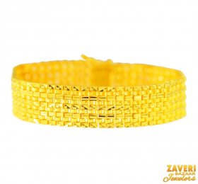 22kt  Gold Wide  Men's Bracelet ( 22K Mens Bracelets )