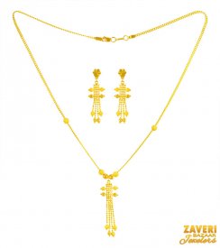 22K Gold Fancy Necklace Set ( 22K Light Necklace Sets )