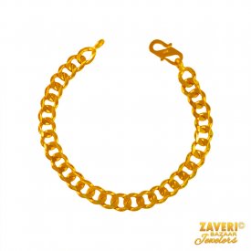 22 K Gold Mens Cubic Link Bracelet 