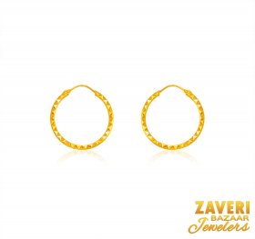 22Karat Gold Hoop Earrings  ( 22K Gold Hoops )
