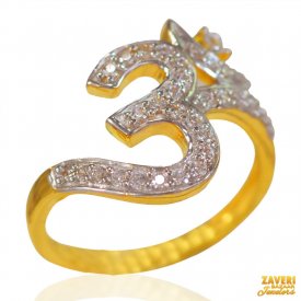 22kt Gold OM Ring for Women ( Stone Rings )