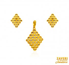 22Kt Gold Two Tone Pendant Set