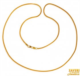 22K Gold Fox Tail Chain  24 inches