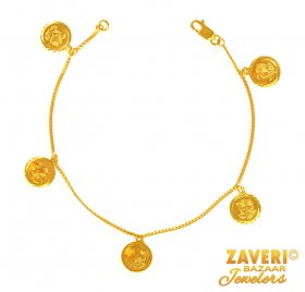 22k Gold Coins Bracelet 