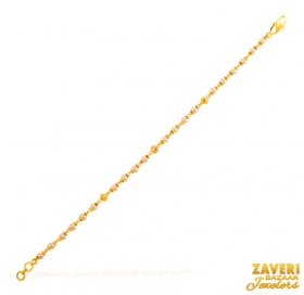 22Kt Gold Two Tone Pearls Bracelet
