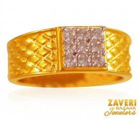 22K Gold Mens Fancy Signity Ring ( Men`s Rings )