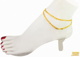 22Kt Gold Chain Payal(2pcs) ( Gold Anklets (Payals) )