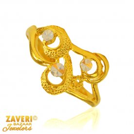 22kt Gold Two Tone Ring  ( 22K Gold Rings )