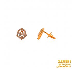 18Kt Rose Gold Diamond Earrings ( Diamond Earrings )