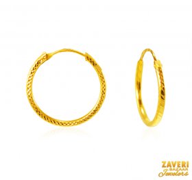22Kt Gold Fancy Hoop Earrings