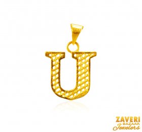 22Kt Gold Initial Pendant (U)