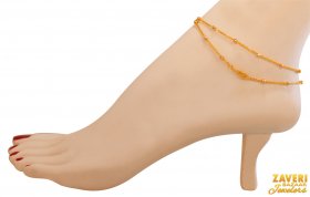 22Kt Gold Multi Tone Anklets (2 PC)