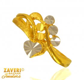 22 Karat Gold Two Tone Ring ( 22K Gold Rings )