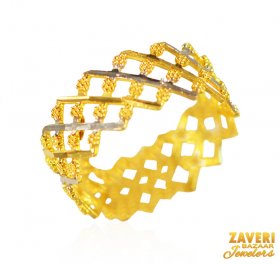 22Kt Gold Two Tone Ring ( 22K Gold Rings )