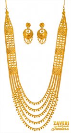 22K Gold Chandra Haar  ( 22K Necklace Sets (Long) )