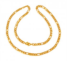 22 Kt Gold Figaro Chain 